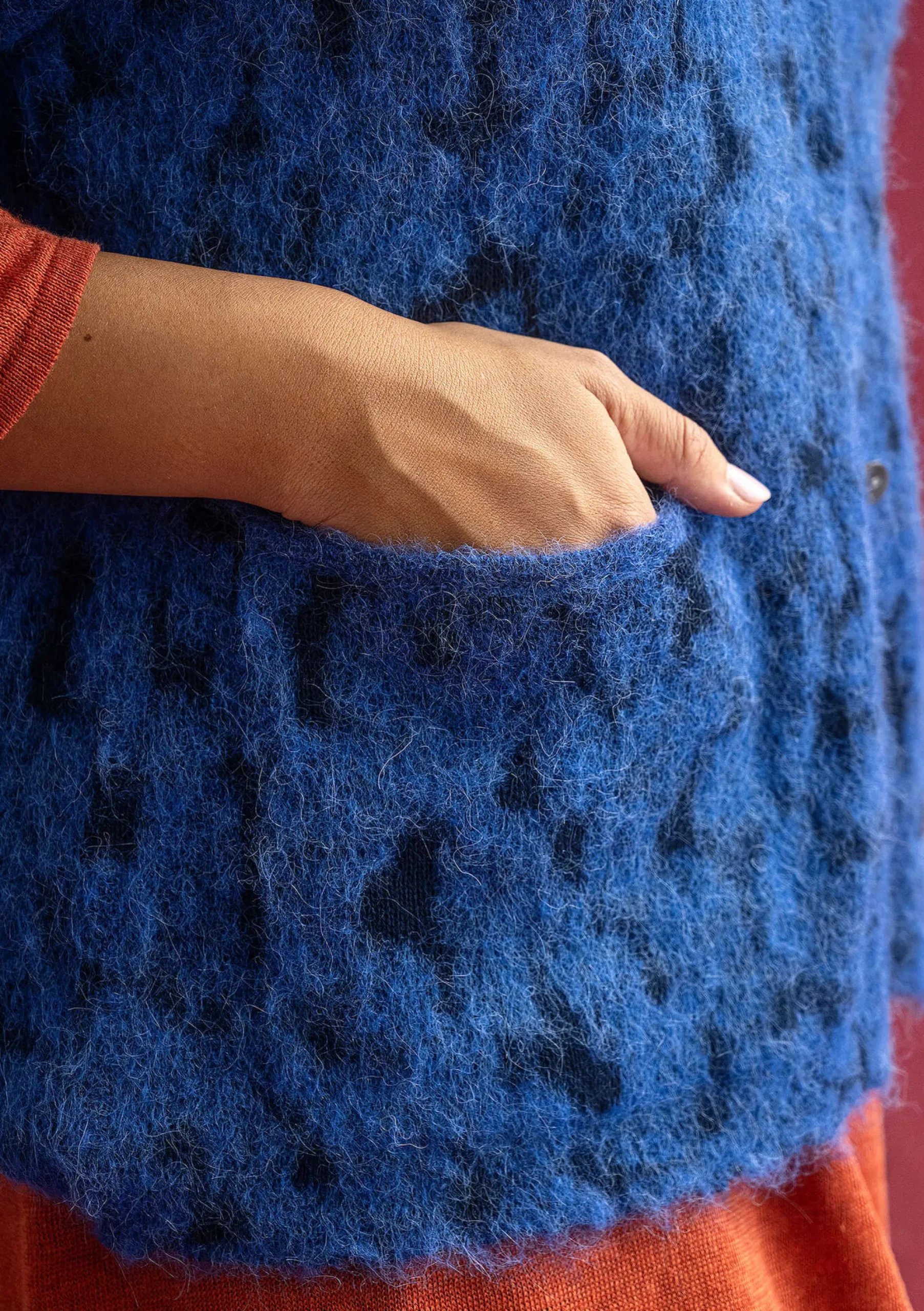 Hot Gudrun Sjödén Strickjacke Morr Aus Alpakagemisch Und Recycling-/Bio-Baumwolle porzellanblau
