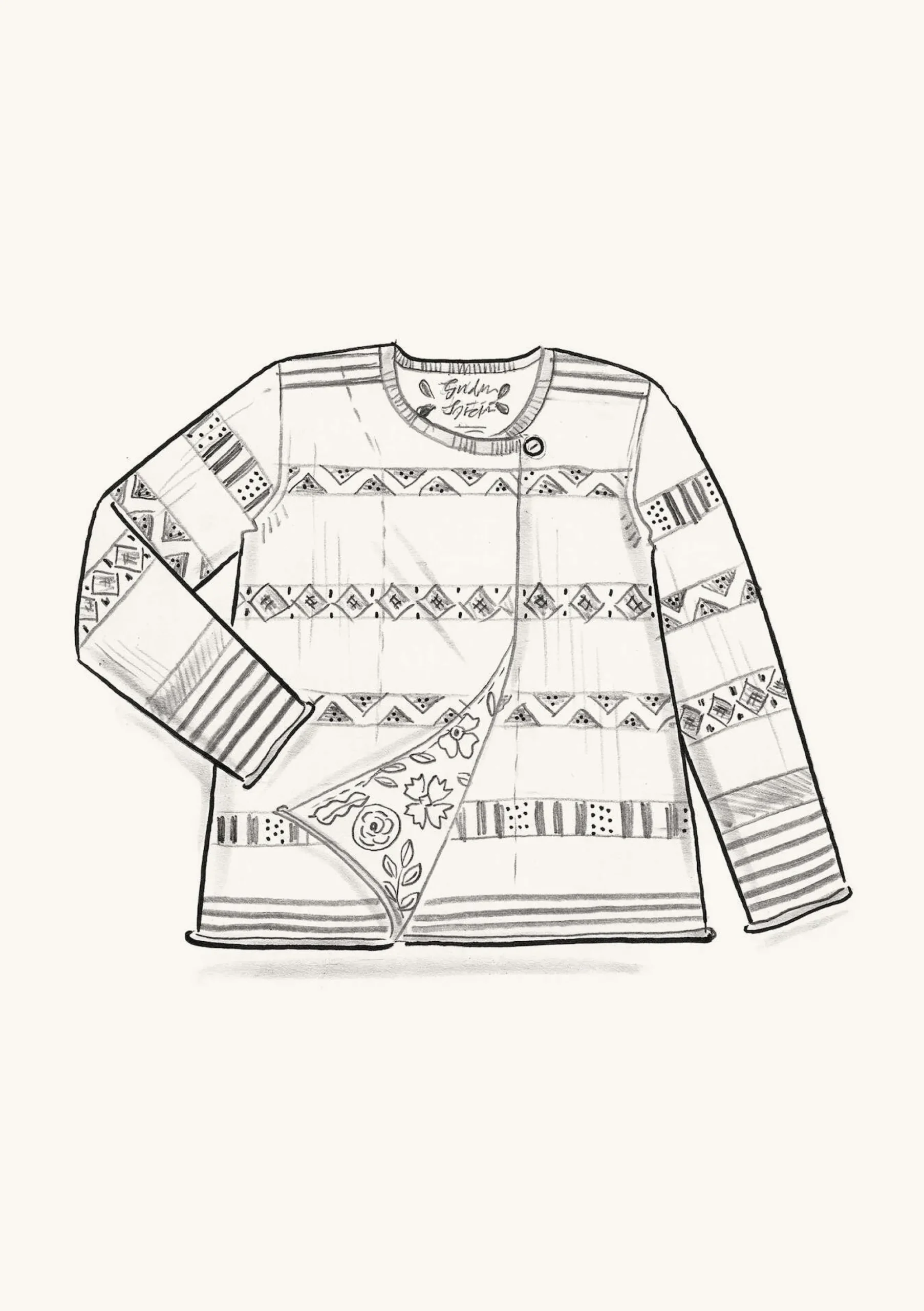 Outlet Gudrun Sjödén Strickjacke Shoko Aus Bio-Baumwolle/Wolle himmelblau