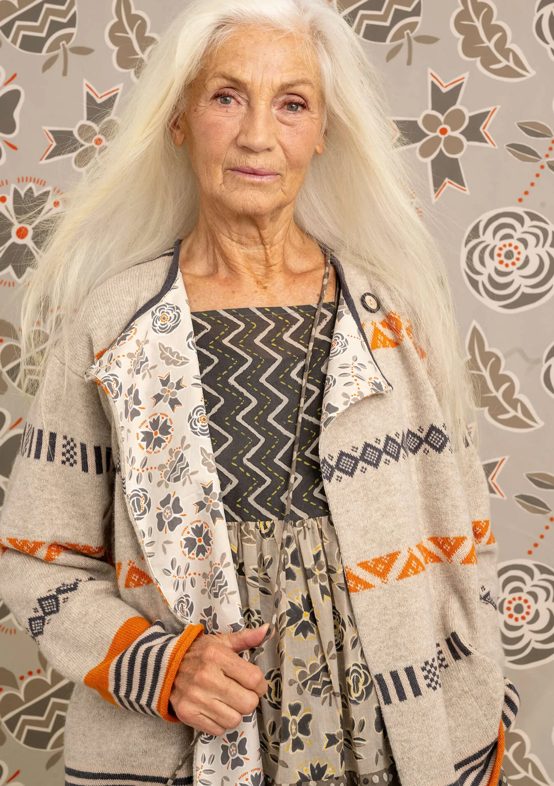 Clearance Gudrun Sjödén Strickjacke Shoko Aus Bio-Baumwolle/Wolle kalkstein