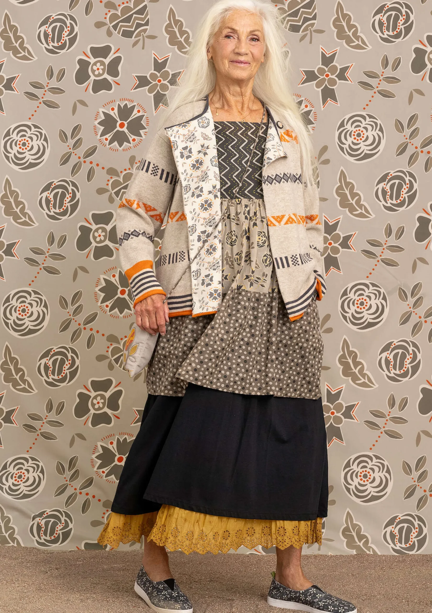 Clearance Gudrun Sjödén Strickjacke Shoko Aus Bio-Baumwolle/Wolle kalkstein