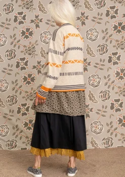 Clearance Gudrun Sjödén Strickjacke Shoko Aus Bio-Baumwolle/Wolle kalkstein