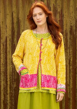 Gudrun Sjödén Strickjacke Ängskär Aus Bio- Und Recycling-Baumwolle ananas