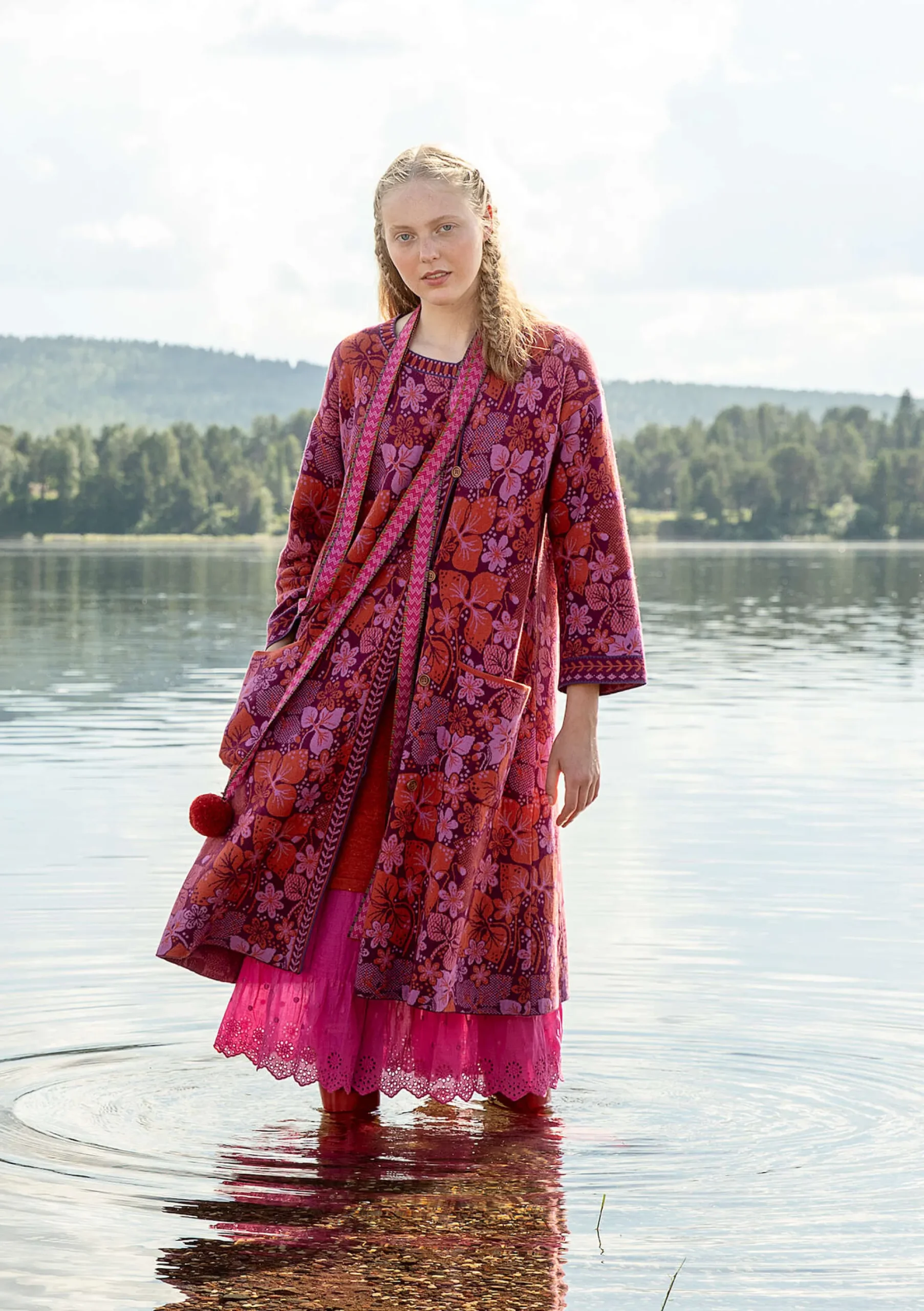 Discount Gudrun Sjödén Strickmantel Ottilia Aus Wolle Und Bio-/Recycling-Baumwolle traube