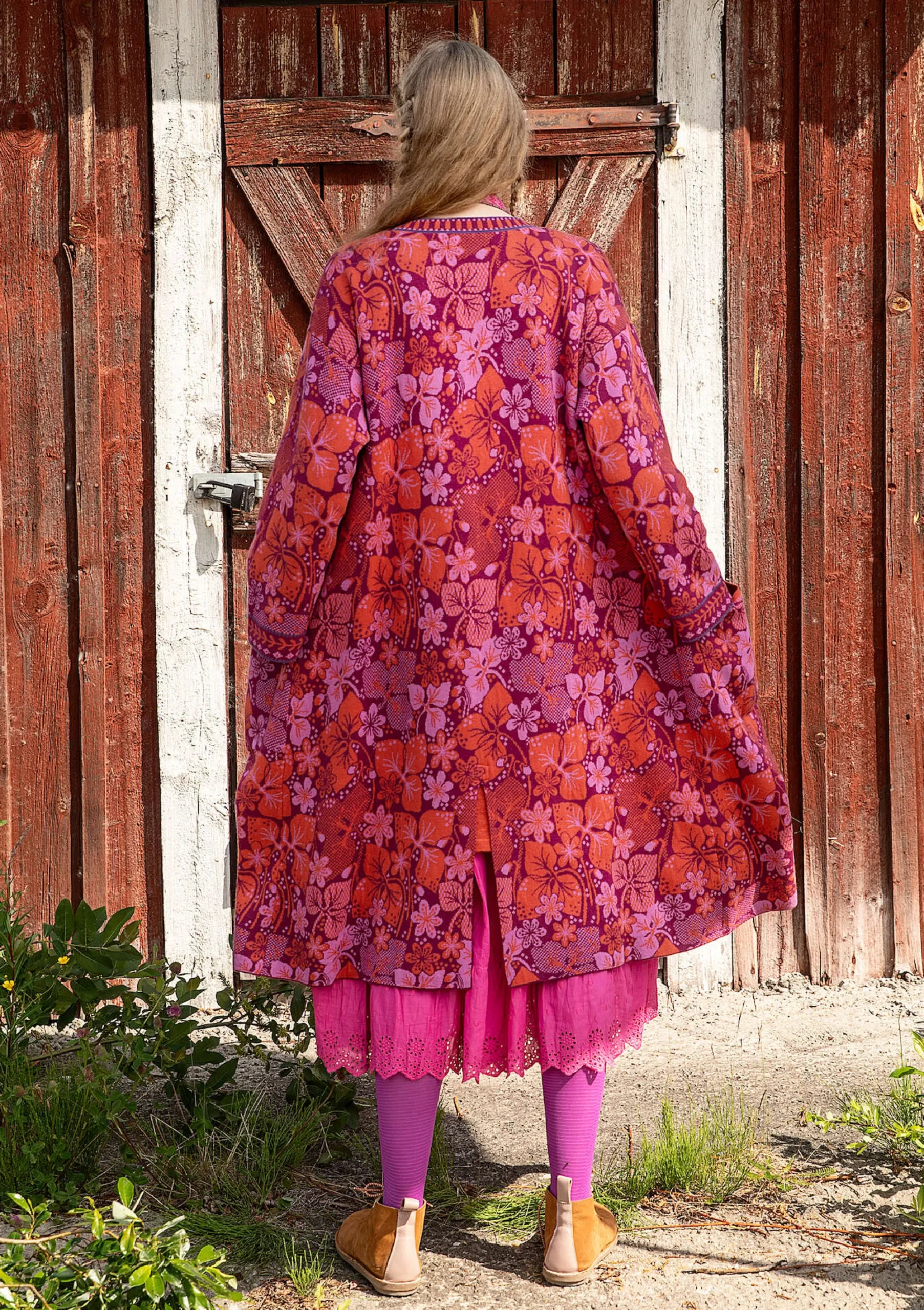 Discount Gudrun Sjödén Strickmantel Ottilia Aus Wolle Und Bio-/Recycling-Baumwolle traube