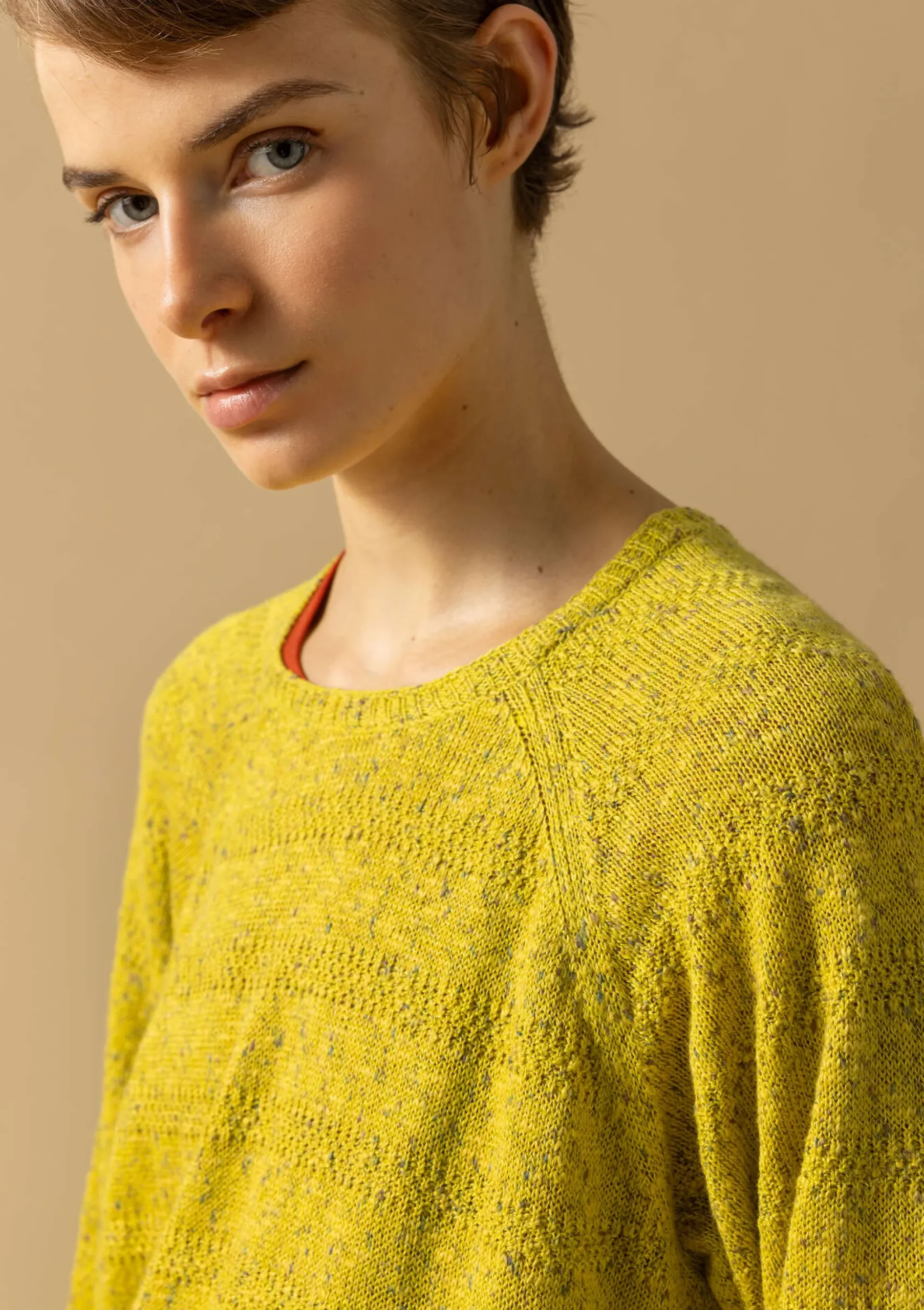Sale Gudrun Sjödén Strickpullover Aus Leinen/Recycling-Baumwolle limettengrün