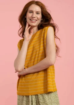 Sale Gudrun Sjödén Stricktop Aus Leinen goldocker