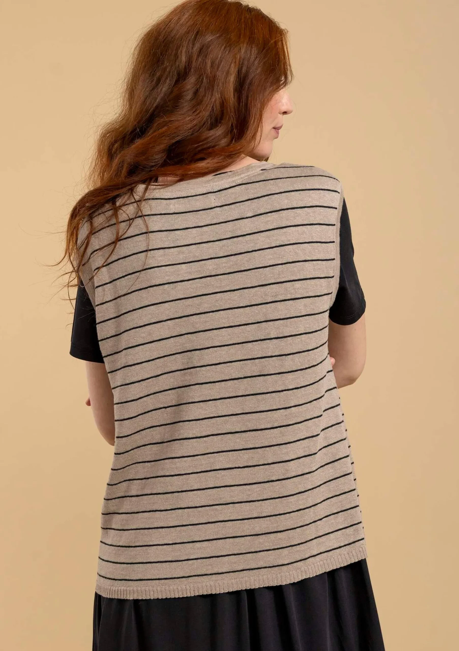 Hot Gudrun Sjödén Stricktop Aus Leinen dunkelnatur