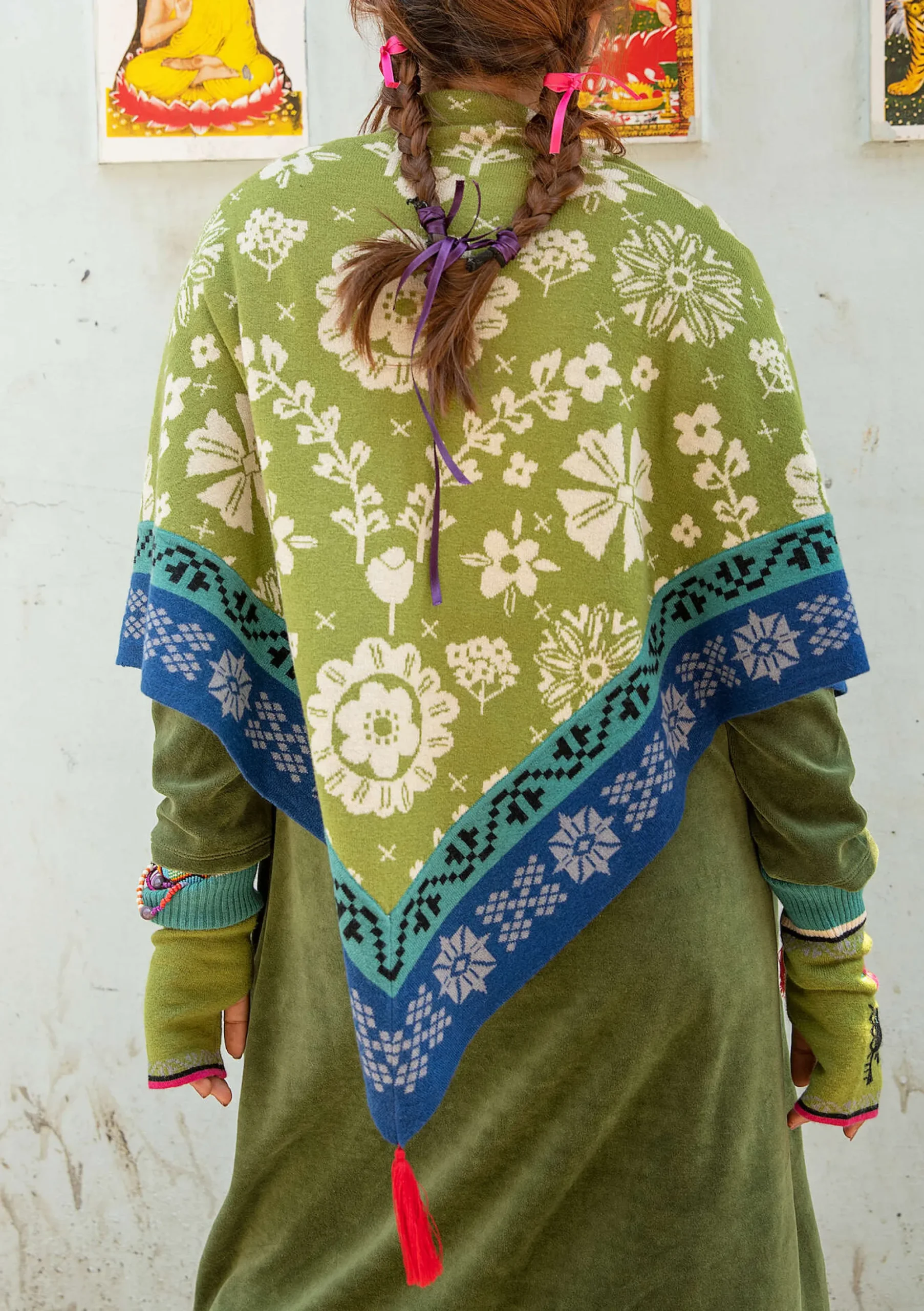 Hot Gudrun Sjödén Stricktuch Folklore Aus Wolle/Lyocell avocado