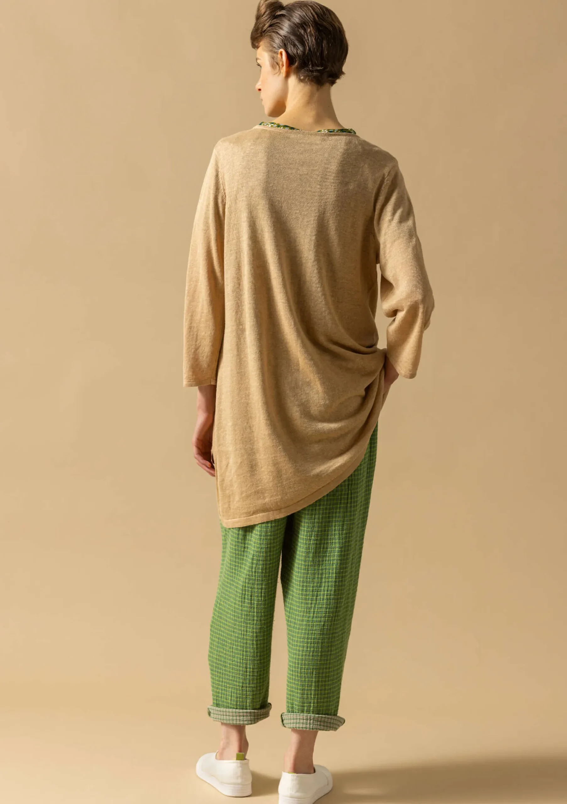 Sale Gudrun Sjödén Stricktunika Aus Leinen/Recycling-Leinen hafer