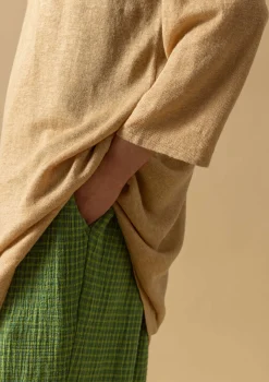 Sale Gudrun Sjödén Stricktunika Aus Leinen/Recycling-Leinen hafer