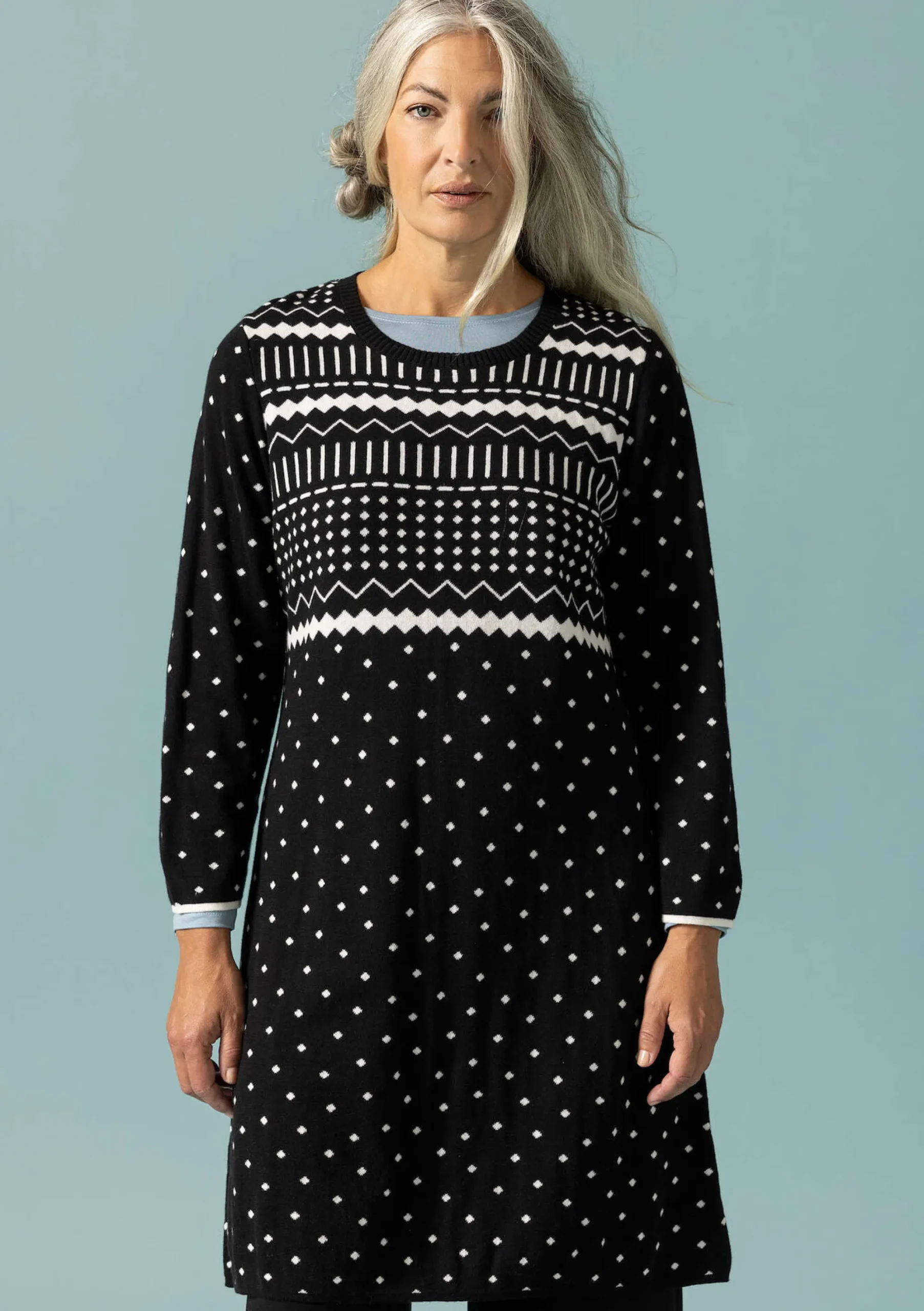 Gudrun Sjödén Stricktunika Elsie Aus Bio-/Recycling-Baumwolle schwarz
