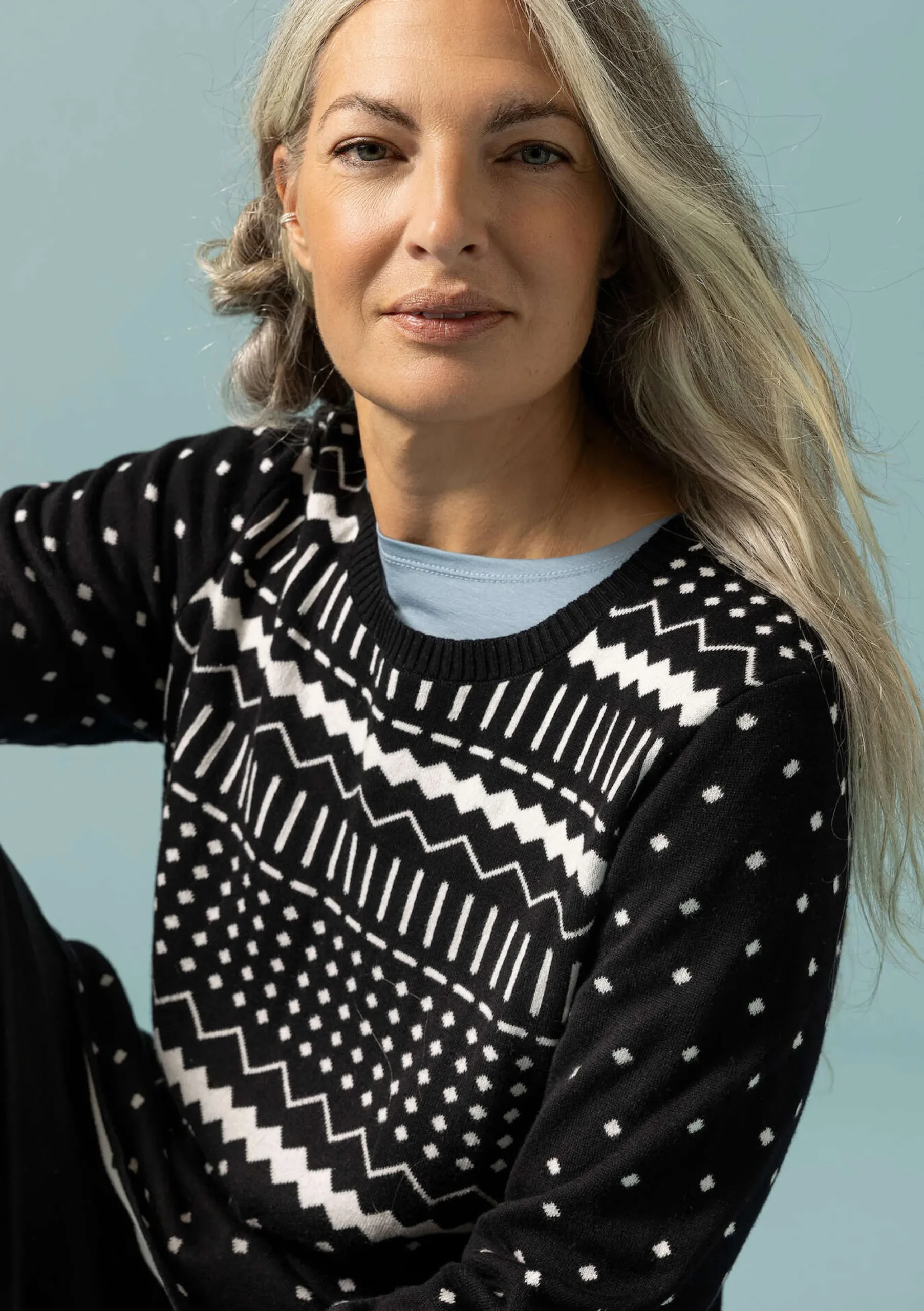 Gudrun Sjödén Stricktunika Elsie Aus Bio-/Recycling-Baumwolle schwarz