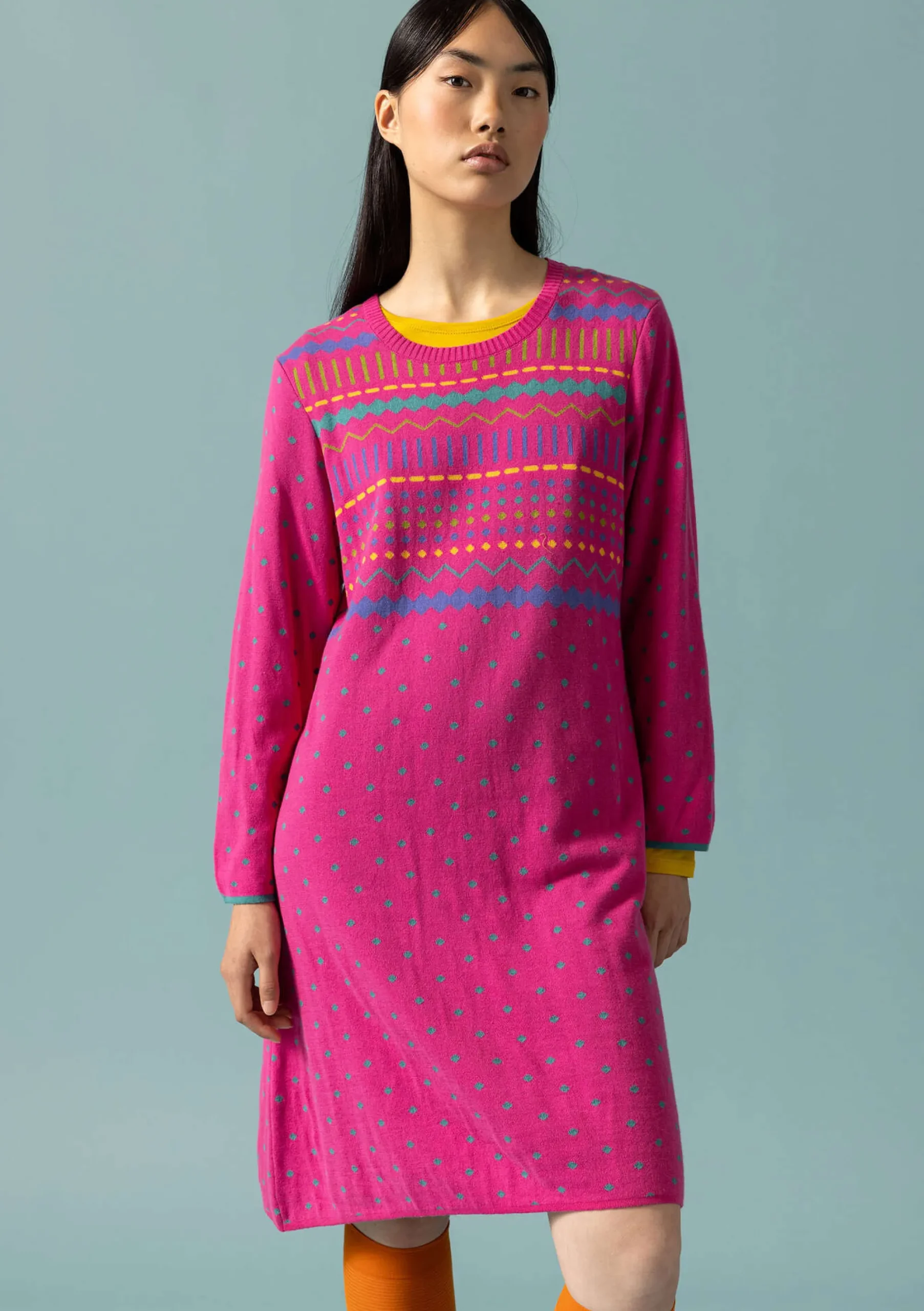 Discount Gudrun Sjödén Stricktunika Elsie Aus Bio-/Recycling-Baumwolle hibiskus