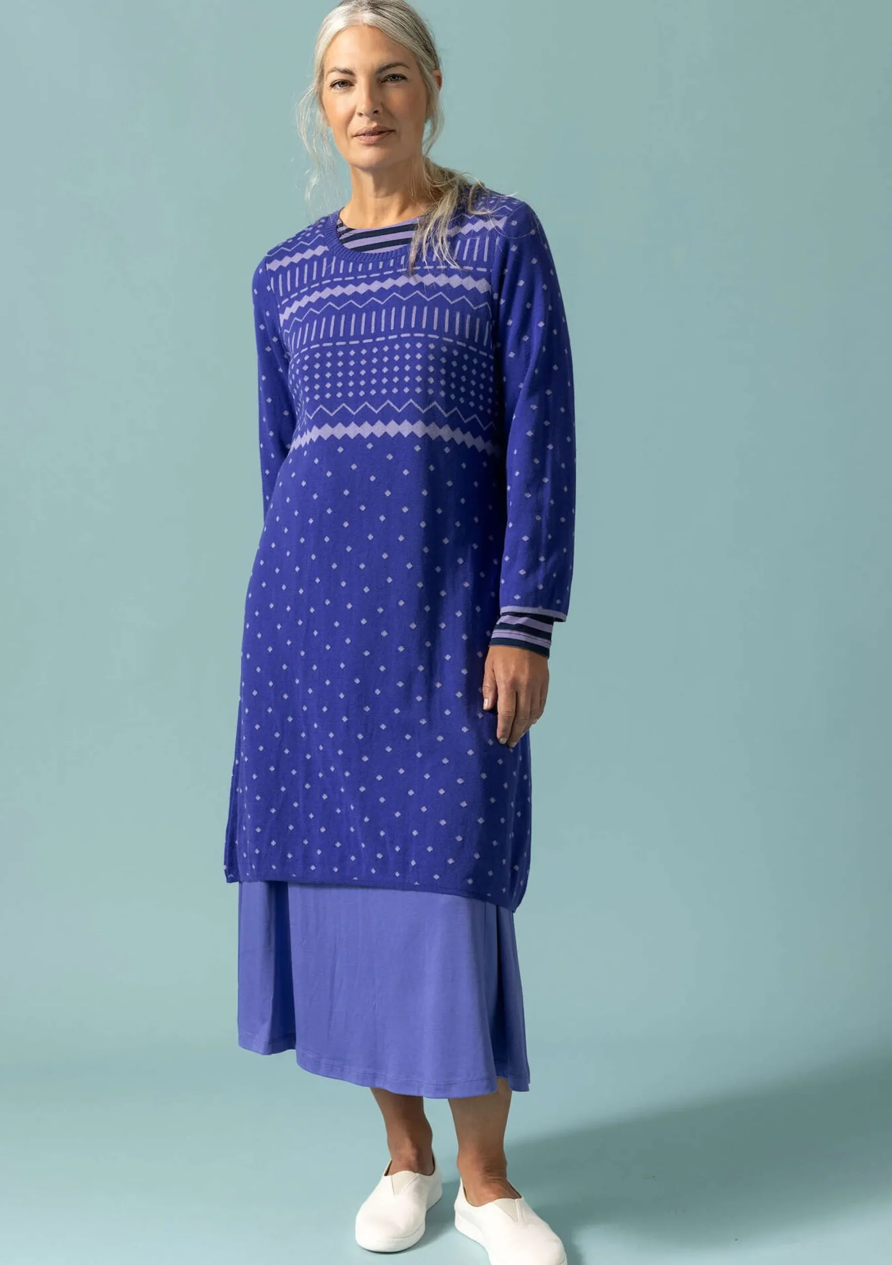 Clearance Gudrun Sjödén Stricktunika Elsie Aus Bio-/Recycling-Baumwolle himmelblau