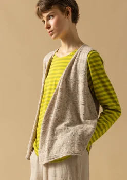 Best Gudrun Sjödén Strickweste Aus Leinen/Recycling-Baumwolle natur