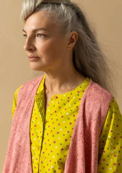 Outlet Gudrun Sjödén Strickweste Aus Leinen/Recycling-Baumwolle opalrosa