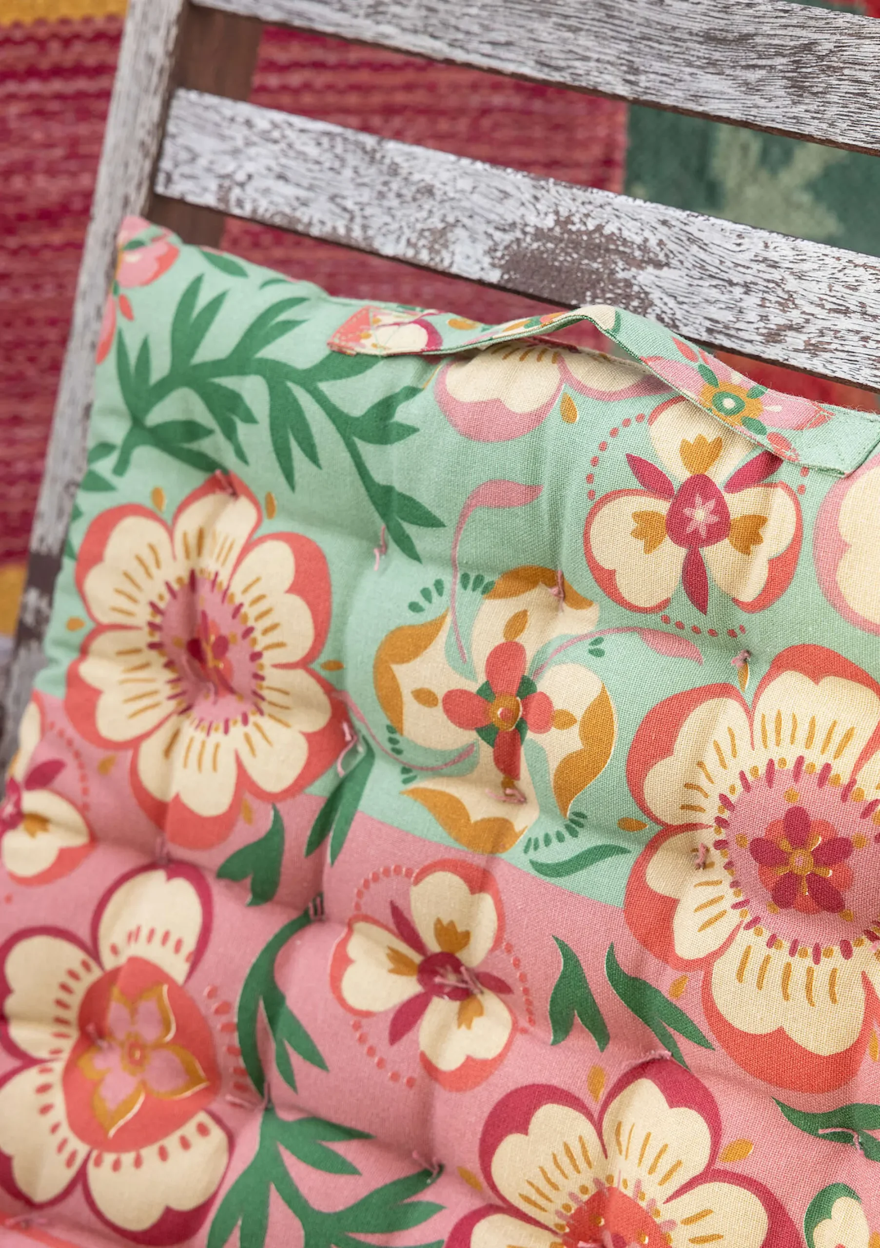 New Gudrun Sjödén Stuhlkissen Desert Bloom Aus Bio-Baumwolle staubgrün