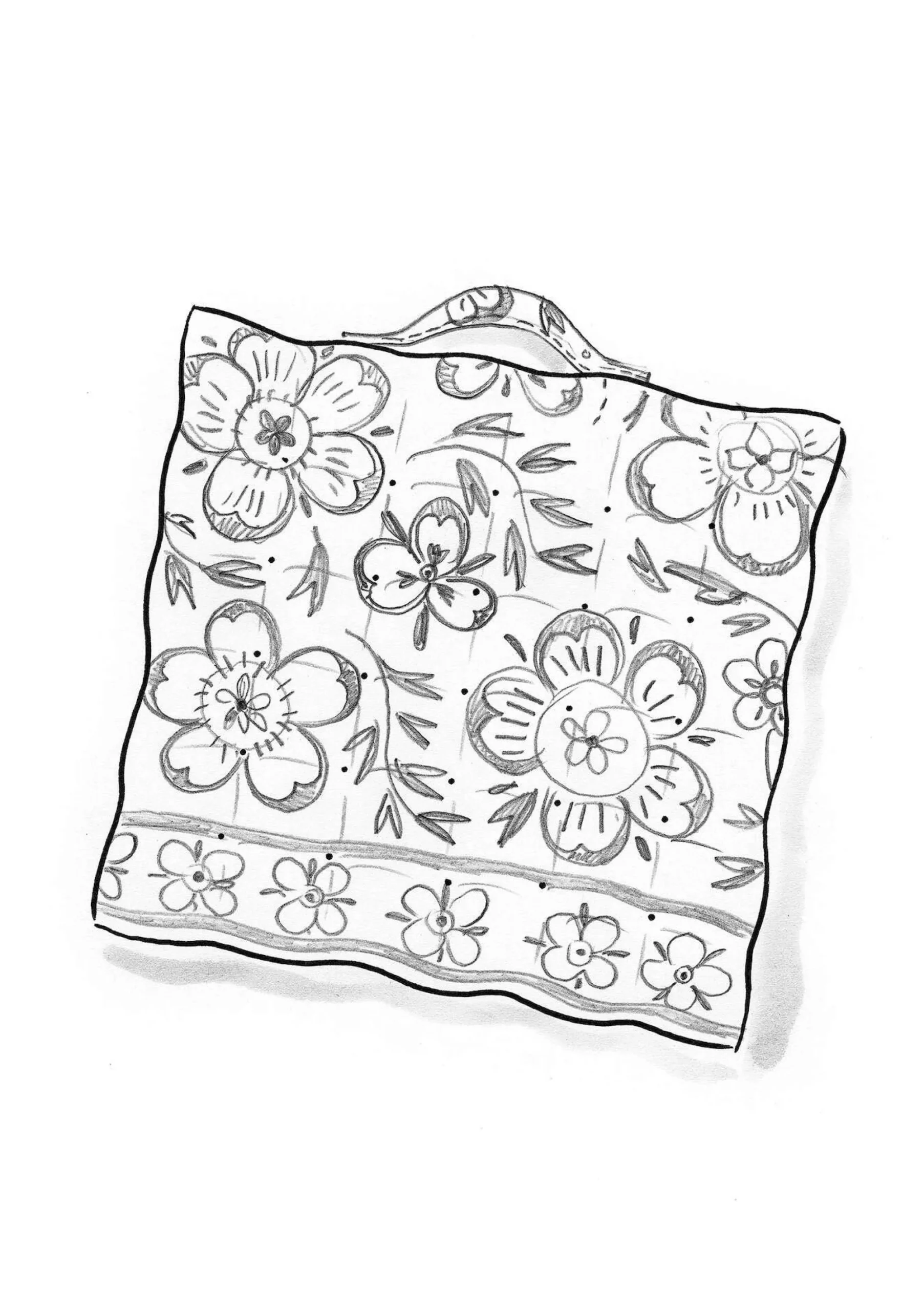 Discount Gudrun Sjödén Stuhlkissen Desert Bloom Aus Bio-Baumwolle porzellanblau