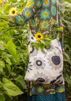 Clearance Gudrun Sjödén Tasche Sunflower Aus Öko-Baumwolle/Leinen ungebleicht