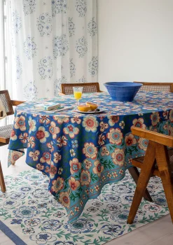 Hot Gudrun Sjödén Tischdecke Desert Bloom Aus Bio-Baumwolle porzellanblau