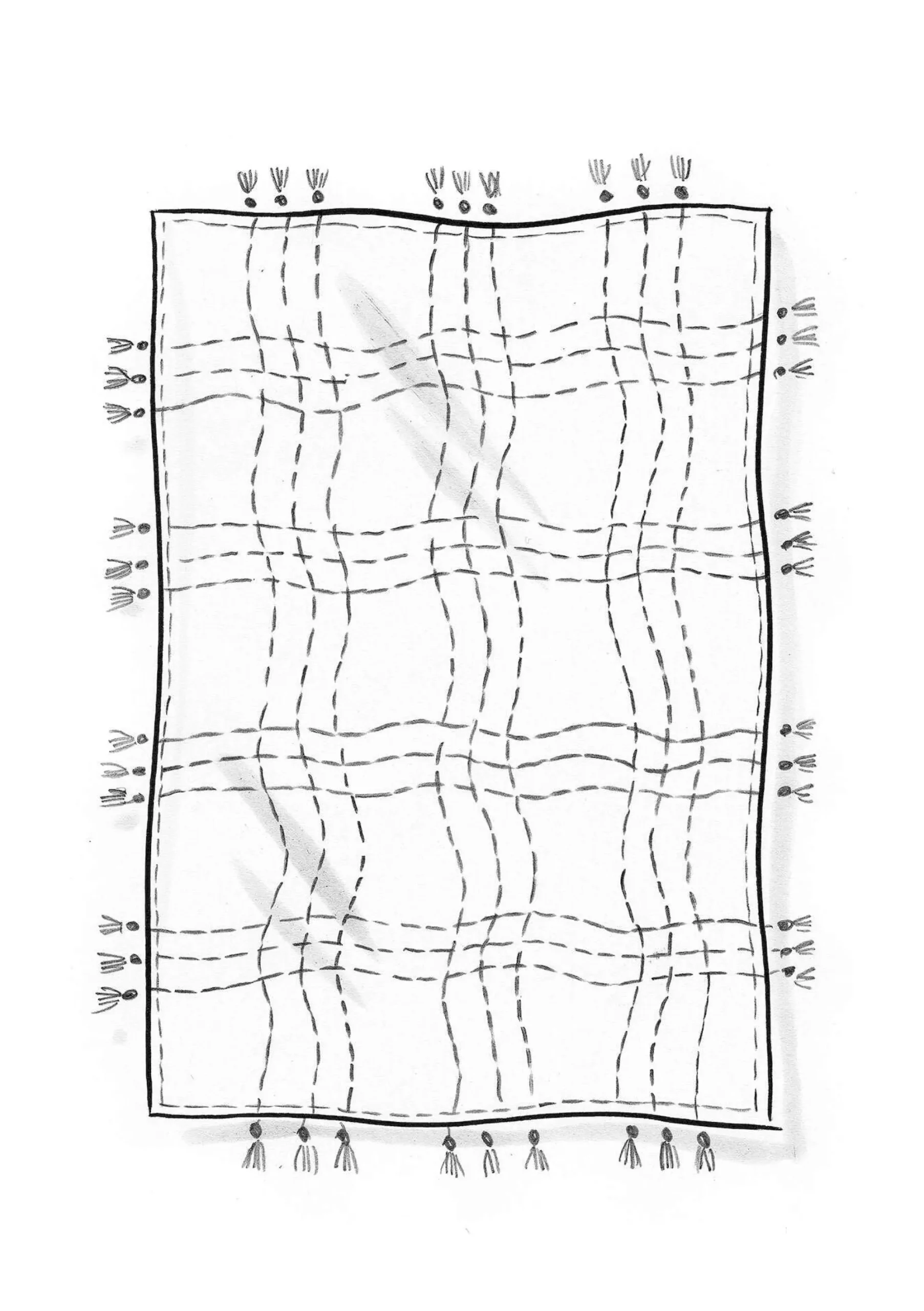 Outlet Gudrun Sjödén Tischdecke Stitches Aus Bio-Baumwolle leinenblau