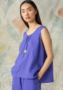Clearance Gudrun Sjödén Top Aus Leinengewebe himmelblau