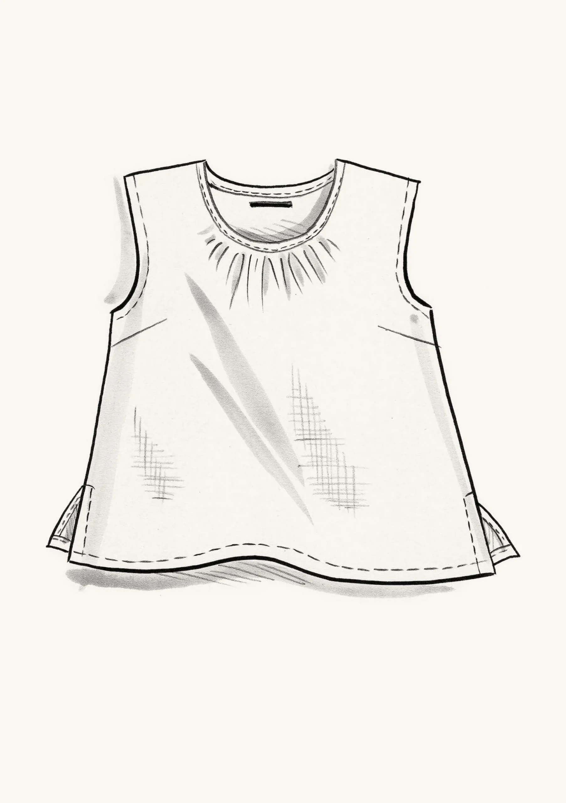 Clearance Gudrun Sjödén Top Aus Leinengewebe himmelblau