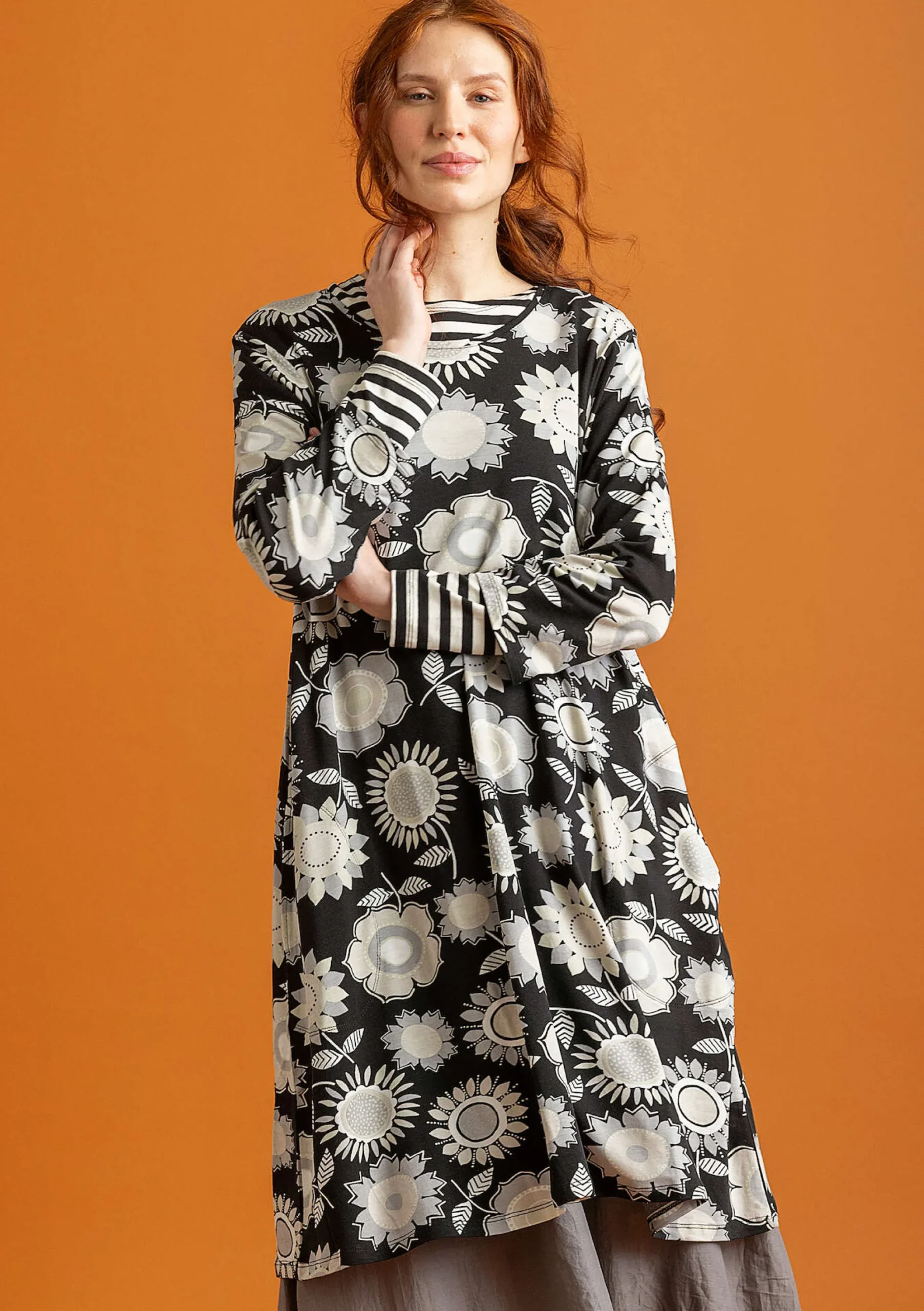 New Gudrun Sjödén Trikotkleid Sunflower Aus Lyocell/Elasthan schwarz