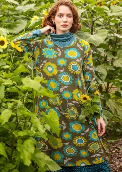 Outlet Gudrun Sjödén Trikotkleid Sunflower Aus Lyocell/Elasthan moosgrün