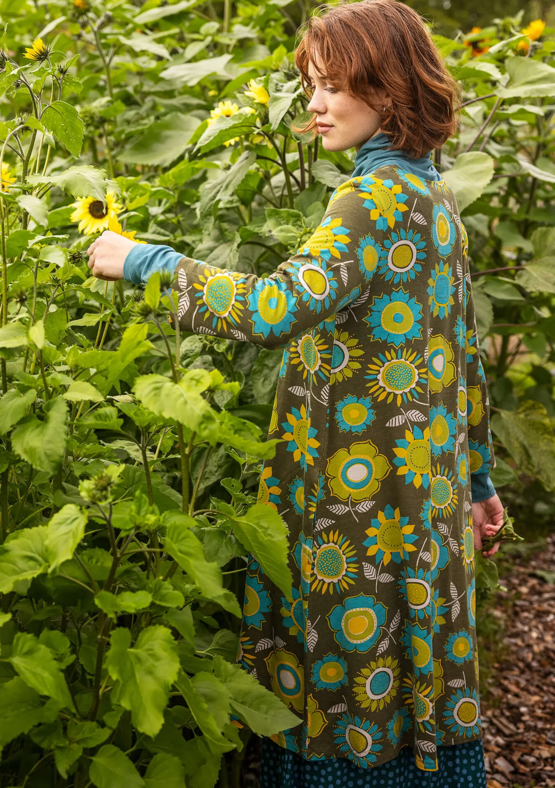 Outlet Gudrun Sjödén Trikotkleid Sunflower Aus Lyocell/Elasthan moosgrün