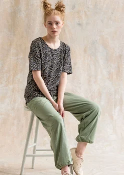 New Gudrun Sjödén T-Shirt Jane Aus Bio-Baumwolle/Elasthan schwarz-gemustert