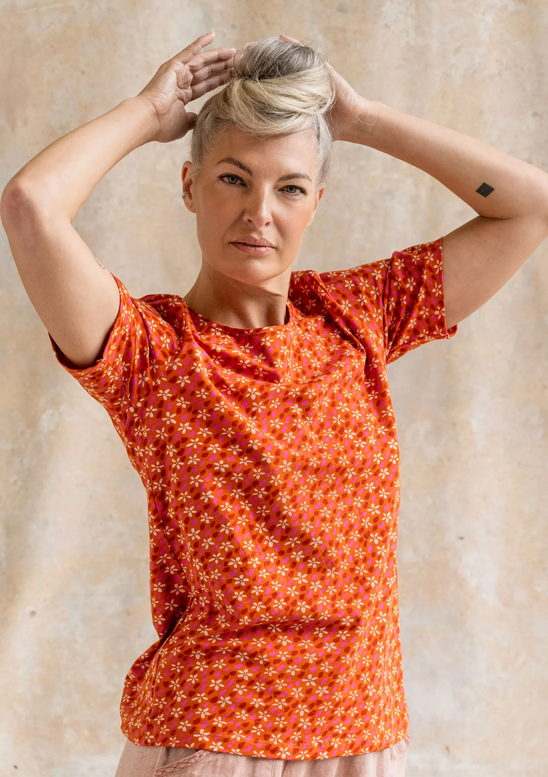 Discount Gudrun Sjödén T-Shirt Jane Aus Bio-Baumwolle/Elasthan dunkelmasala-gemustert