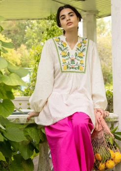 New Gudrun Sjödén Tunika Hilda Aus Bio-Baumwollgewebe ungebleicht
