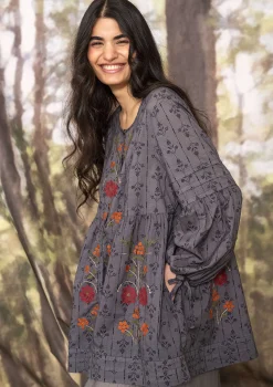 Best Gudrun Sjödén Tunika Hjortron Aus Bio-Baumwollgewebe aschgrau
