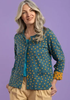 Online Gudrun Sjödén Tupfenstrickjacke Aus Bio-Baumwolle veronagrün