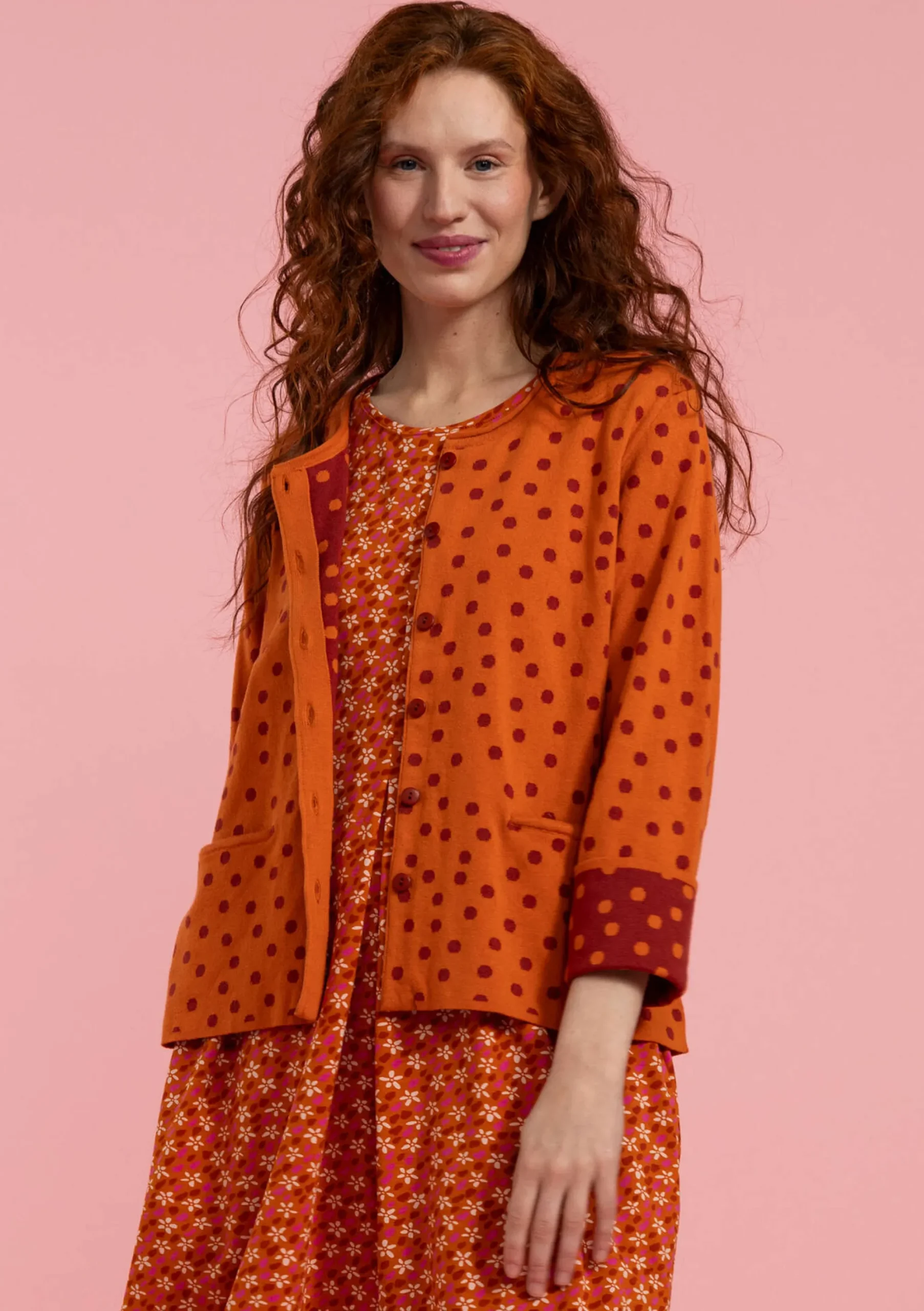 Hot Gudrun Sjödén Tupfenstrickjacke Aus Bio-Baumwolle vogelbeere