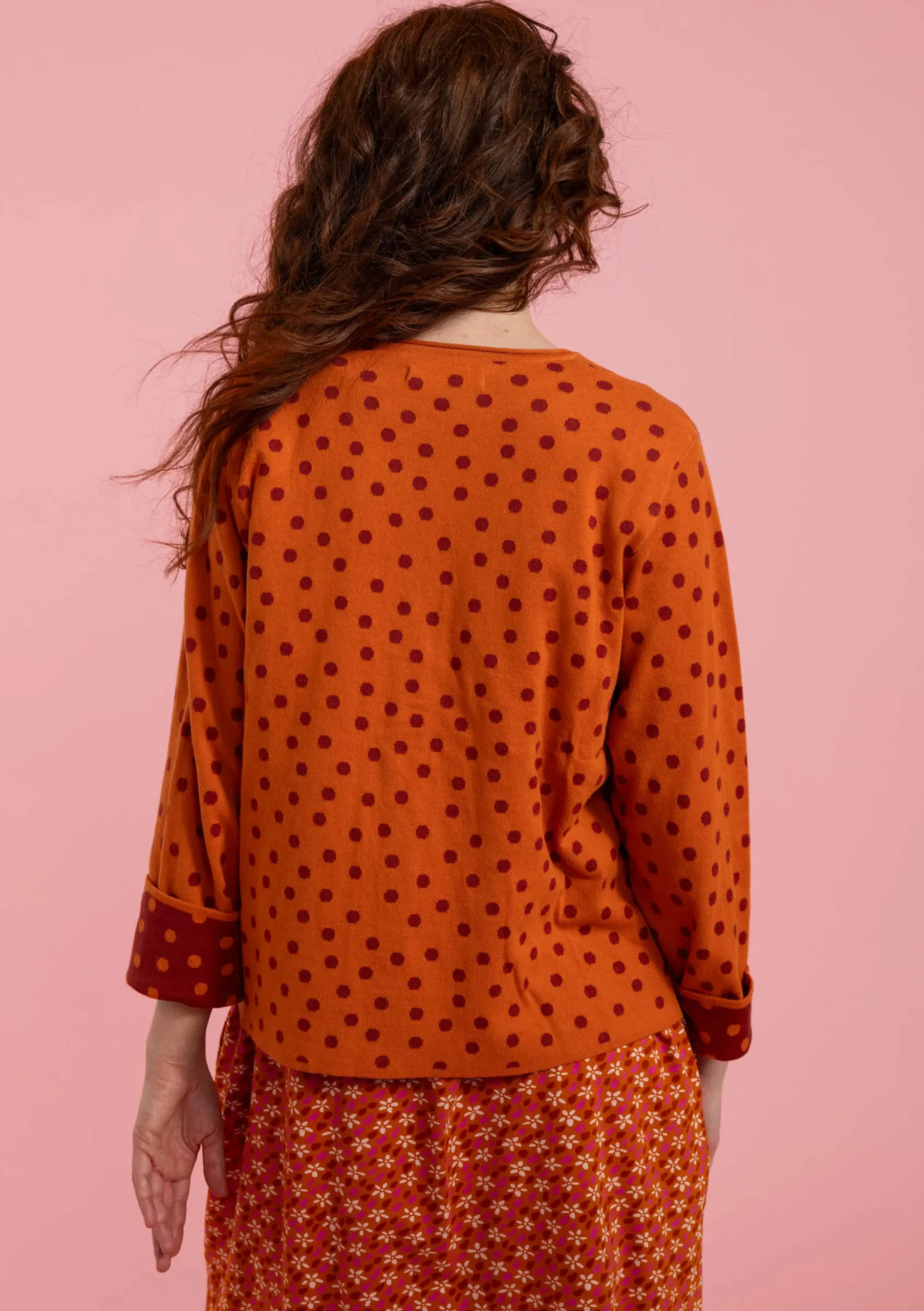 Hot Gudrun Sjödén Tupfenstrickjacke Aus Bio-Baumwolle vogelbeere