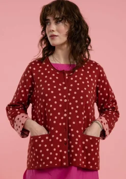 Clearance Gudrun Sjödén Tupfenstrickjacke Aus Bio-Baumwolle rosenholz