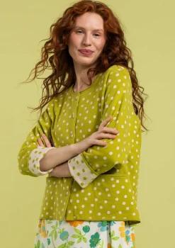 Outlet Gudrun Sjödén Tupfenstrickjacke Aus Bio-Baumwolle blattgrün