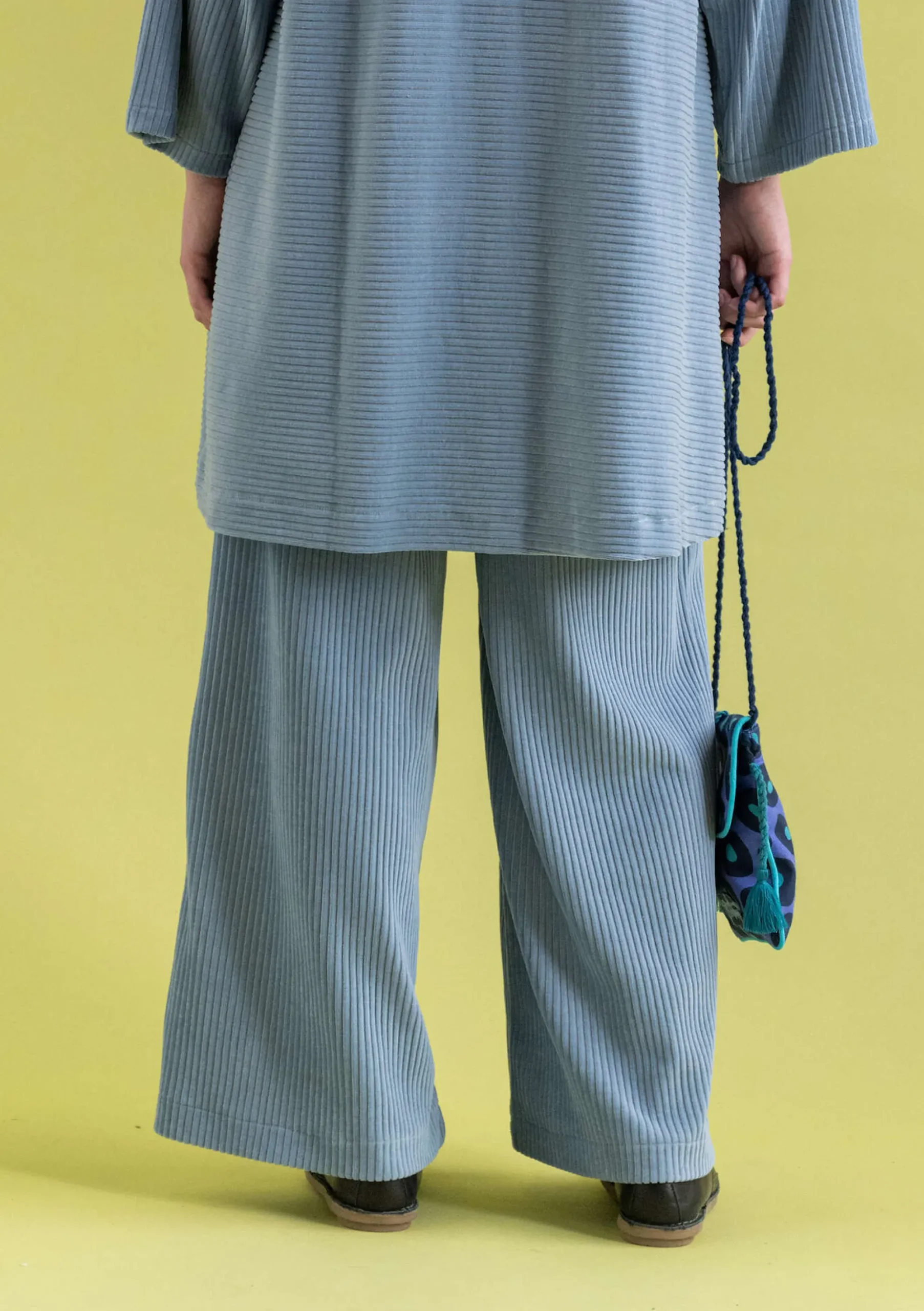 Clearance Gudrun Sjödén Velourshose Aus Bio-Baumwolle/Recycling-Polyester taubenblau