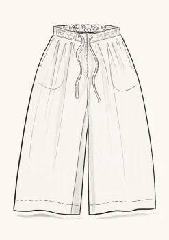 Gudrun Sjödén Webhose Amber Aus Bio-Baumwolle/Leinen kalkstein
