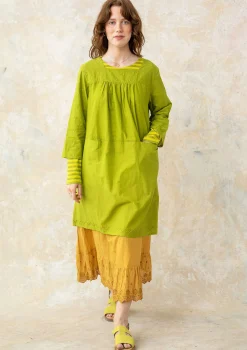 Clearance Gudrun Sjödén Webkleid Aus Bio-Baumwolle hellkräutergrün