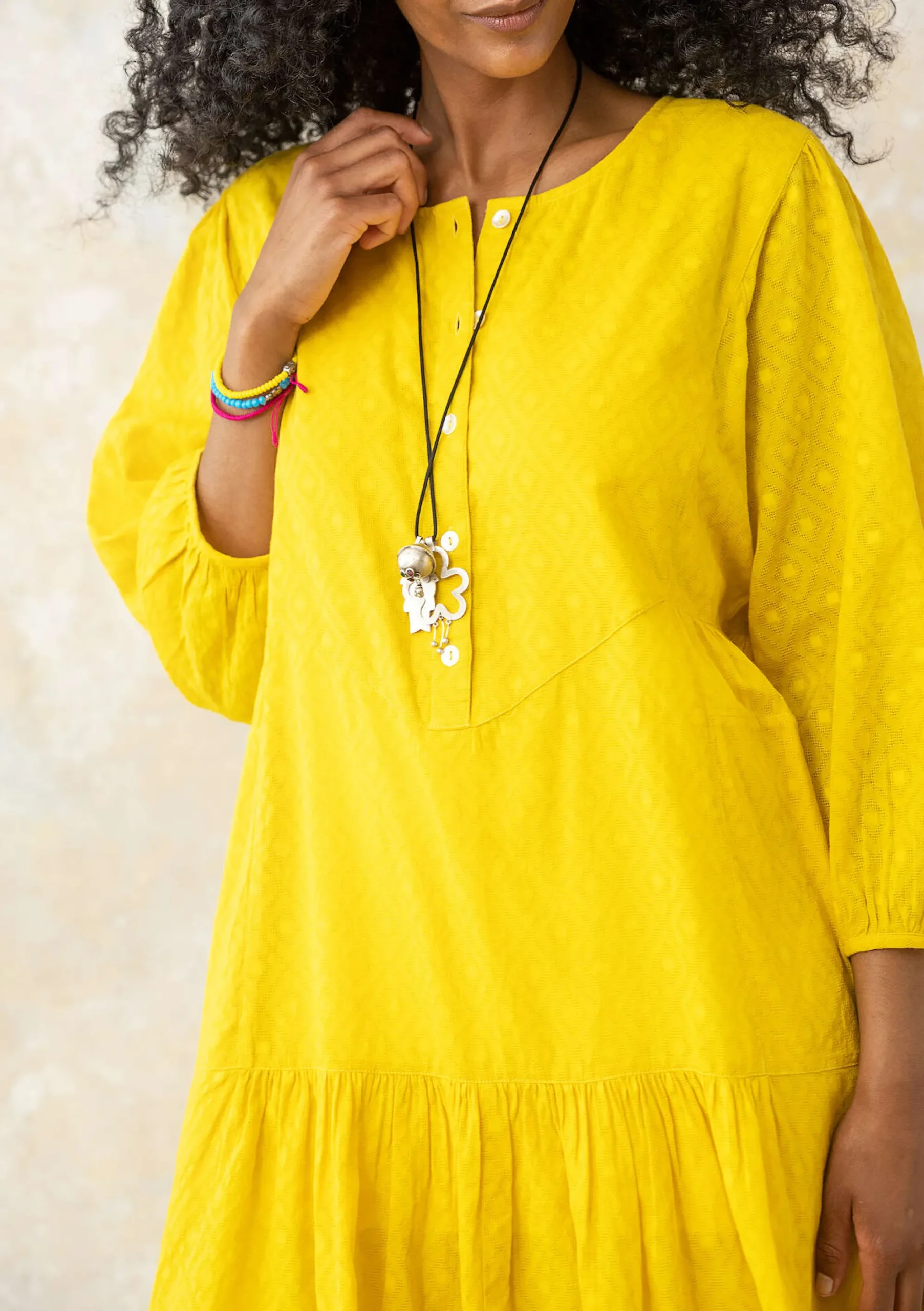 Best Gudrun Sjödén Webkleid Aus Bio-Baumwolle ananas
