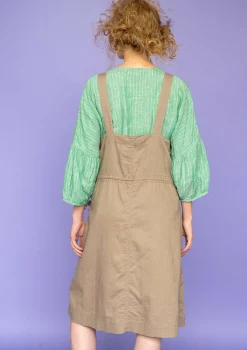 New Gudrun Sjödén Webkleid Garden Aus Bio-Baumwolle/Leinen taupe