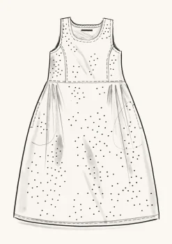 Online Gudrun Sjödén Webkleid Shimla Aus Bio-Baumwolle/Leinen Mandelmilch-gemustert