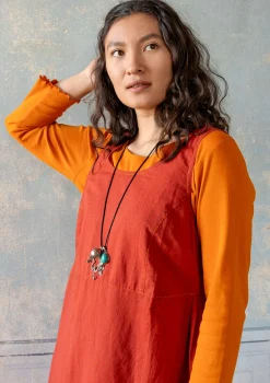 Best Gudrun Sjödén Webkleid Shimla Aus Bio-Baumwolle/Leinen kupfer-gemustert