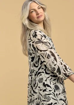 New Gudrun Sjödén Webkleid Trollslända Aus Viskose schwarz